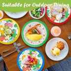 12 Pcs Plastic Paper Plate Holders,10.5 Inch Reusable Paper Plate Holders for 9 Inch Round Plates,Papers Plates Dispenser with Snap in Grooves for Picnic,Party,Dinner,BBQ(Assorted Colors)