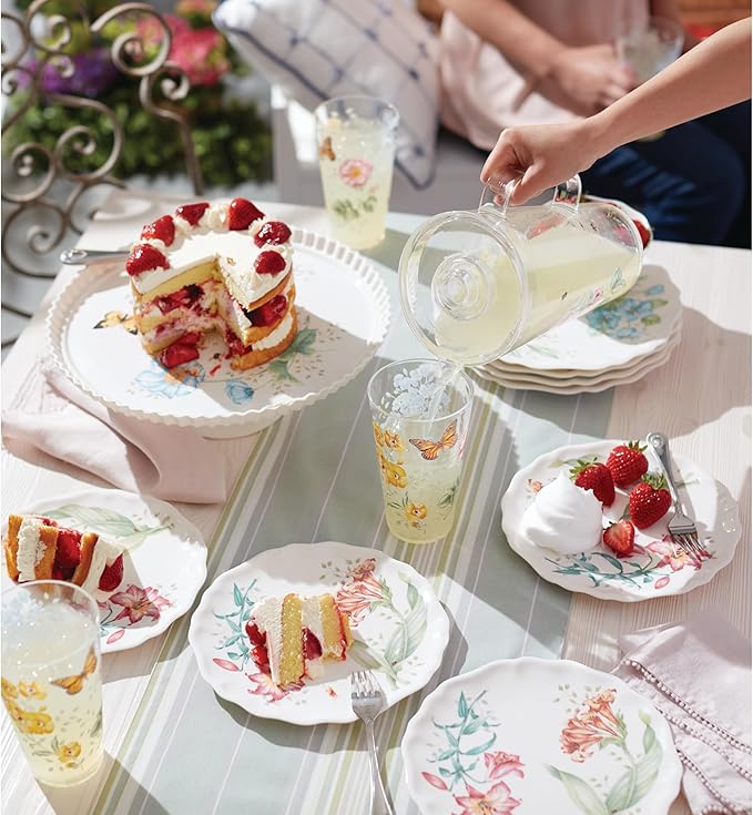 Lenox 866239 Butterfly Meadow Acrylic 4-Piece Highball Set, 20 oz, Acrylic NOT GLASS