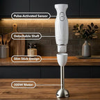 OVENTE Immersion Hand Blender, 300W Electric Handheld Stick Mixer with 2 Mixing Speeds and Stainless Steel Blades for Smoothies, Purees & Baby Food, White HS560W