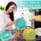 SURETIVIAN Chicken Shredder Large Chicken Breast Shredder Tool Twist with Brush&Fork, Visible Meat Shredder Machine, Anti-Slip Strip, Ergonomic Handle, BPA Free, Pork Beef Chicken(Mint Green)