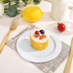 bUCLA 200PCS White Plastic Plates - 6.25inch Disposable Salad/Dessert/Appetizer/Small Cake Plates for Wedding & Party