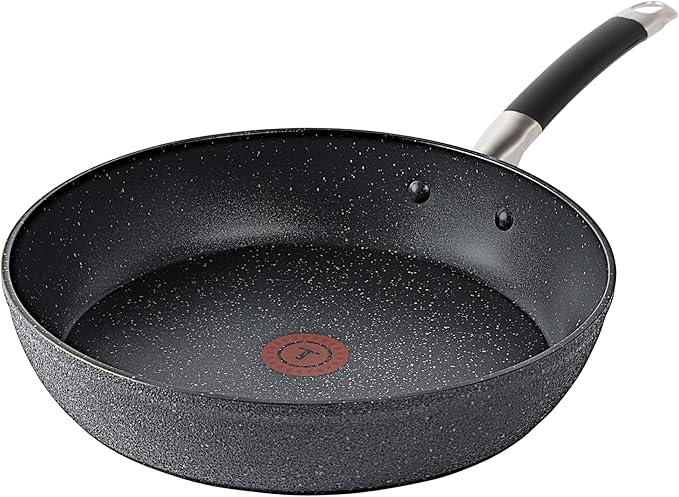 T-Fal Stone Force Platinum Non Stick Fry Pan 12 Inch, Oven Broiler Safe 400°F, Perfect for Frying, Sautéing, Searing, & Pan-Roasting, Cookware Skillet, Must Have, Pots & Pans, Dishwasher Safe, Black