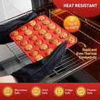 Socisen 2 Pack 24 Cups Silicone Mini Muffin Pan with Metal Reinforced Frame Silicone Molds Cupcake Cake Baking Cheesecake Pans Cookie Baking Chocoflan Cupcake Mold Mini Bundt Cake Pan Women Gift