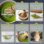 Shonmisen Traditional Matcha Tea Whisk Set with Bamboo Chasen, Ceramic Holder, Scoop, Spoon, Strainer, 5 Piece Japanese Ceremony Kit matcha whisk