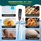 Copkim 3 Set Waterproof Food Thermometer for Water, Liquid, Candle and Cooking Digital Meat Thermometer with Long Probe Instant Read for Kitchen BBQ Grill Candy (White)