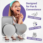 Doll Buddies Kids’ Complete Oven Pan Set for Easy Bake Ultimate Oven | 75 Cupcake Liners (15 More Than Others) | Cupcake, Circle, Heart & Rectangular Bake Pans | Gift Accessories for Easy Bake Mixes