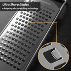 Vovoly 4-Pcs Pro Set Zester Grater Set, Cheese Grater with Razor-Sharp Stainless Steel Blade, Fine/Coarse/Extra Coarse/Slider Attachment