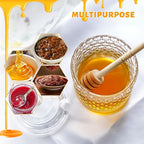 kanpura Clear Crystal Honey Pot with Dipper and Lid Glass Honey Jar with Dispenser Honey Holder and Syrup Container for Christmas Home Kitchen Decor,9 oz