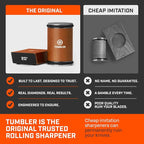 TUMBLER Pro Rolling Knife Sharpener™ - Knife Sharpening Made Easy - Ultimate Gift for Father's Day - Kit with Removable Disc System - 4-Layer Diamond Sharpening Disc & EdgeBoost Ceramic Disc (Green)