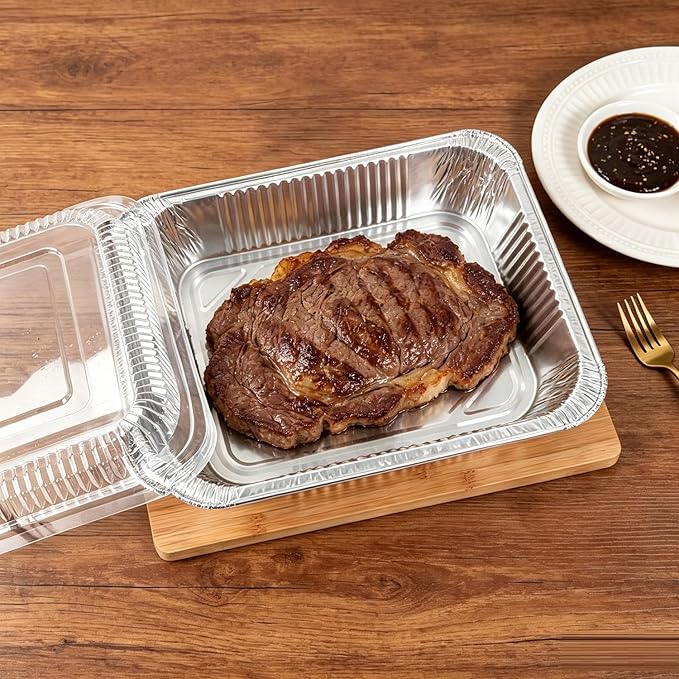 Findful Aluminum Pans with Lids 9x13 (25 Pack) – Foil Pans, Aluminum Trays for Cooking, Baking, Storing & Prepping Food – Tin Foil Pan, Disposable Baking Pan – Heavy-Duty, Leak-Proof & Oven-Safe