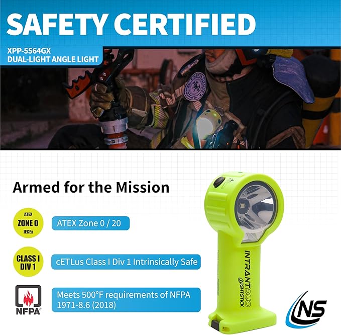 Nightstick XPP-5564 Intrant® Duo Intrinsically Safe Turbo Dual-Light Angle Light - 4 AA