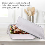 Stock Your Home Disposable Aluminum Pans with Lids 9x13 (25 Pans and 25 Lids), Food Containers for Baking, Cooking, Heating, Storing and Prepping