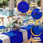BRILLMAX 10 Pack Royal Blue Tablecloths for 8 Foot Rectangle Tables 60 x 126 Inch - 8ft Rectangular Bulk Linen Polyester Fabric Washable Cloth Cover for Wedding Reception Banquet Birthday Party