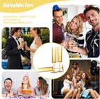 12 PCS Amber Glass Champagne Flutes 5.4 Oz Long Stem Champagne Flutes Plastic Acrylic Champagne Glasses Colored Sparkling Wine Glasses Reusable For Luxury Party Wedding Bar Birthday Use