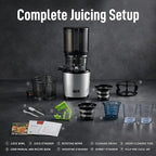 Kuvings AUTO10 Cold Press Juicer Machine – Self-Feeding for Hands-Free Use – Easy to Clean, Quiet 240W Motor, 100 oz Large Masticating Juicer – Designed for Silky Juice with Low Pulp – Matte Black
