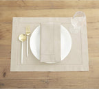 Solino Home Linen Cloth Napkins Set of 4 - Cotton Linen Hemstitch Dinner Napkins 20 x 20 Inch for New Year - Handcrafted and Machine Washable