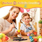 60 Colors Dual Tip Acrylic Paint Markers Automatic Ink Control Acrylic Paint Pens, Fine & Brush Tip Acrylic Markers Set for Christmas Decorations, Glass, Stone, Wood, DIY & Art Supplies