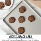 Martha Stewart Gallen 17 x 11 Inch Nonstick Carbon Steel Cookie Sheet – Cool Grey, Durable Bakeware for Even Baking and Easy Cleanup