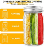 Miuyhji Wide Mouth Mason Jars 32 oz with Lids [4 Pack], Canning Jars with Metal Airtight Lids and Bands, 32 oz Glass Jars for Fermenting, Pickling, Freezing, Preserving, Meal Prep, Jar Décor