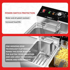 Commercial Deep Fryer,3400W Electric Deep Fryers with Baskets Thickened Stainless Steel Countertop Oil Fryer,10L X 2(21.3QT) Electric Countertop Fryer for Restaurant and Home Use