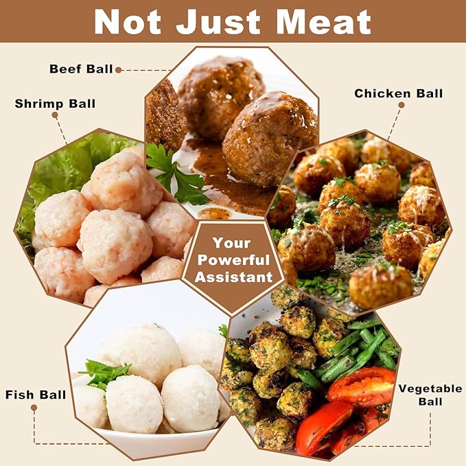 4-Tube Meatball Maker Tool, Stainless Steel Creative Kitchen Making Mold Set with Cutting Spoon, Diy Easy Quick for Meatballs Lover, Washable Home Cooking Tools