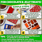 3 Pcs Silicone Chocolate Molds - Building Brick Mold Silicone Non-Stick Ice Cube Tray, Easy to Use & Clean - Designed for Candy, Chocolate, Ice, Gelatin, Soap, Jelly Shots, Cake Decorating & More Fun