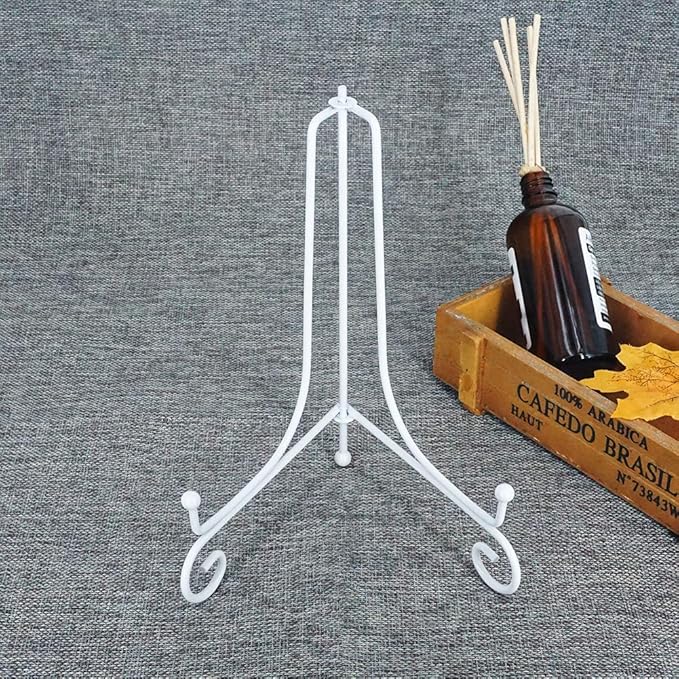 LIONWEI LIONWELI 8 Inch White Iron Plate Stand Holder Easel Display Stand for Plate?Picture?Photo and More,3 pcs.