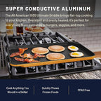 All American 1930 - Ultimate Flat Griddle with Ceramic Non-Stick Coating - Berry Blue - Durable & PFAS Free - For Easy, Prep, Cooking, & Cleaning - Made in the USA