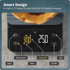 Greater Goods Coffee Scale with Timer – 0.1g Precision Digital Coffee & Espresso Scale for Pour-Over, Coffee Bean Weighing, Barista Brewing, Waterproof Cover, 3kg Capacity (Stone Blue)