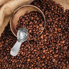 Hitefu 2 Packs Stainless Steel Coffee Scoop Set, 15ml Tablespoon with 30ml Spoon, Short Handle Spoon for Coffee, Tea, Sugar, Protein & Milk Powder (Silver)