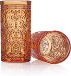Godinger Jax Highball Beverage Glass Cup Orange Spice – Set of 4