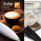 Zulay Kitchen Patented Tornado Triple Whisk Milk Frother with 4 Duracell Batteries – Handheld Foam Maker for Coffee, Lattes, Matcha & Hot Chocolate – Rich, Creamy Froth in Seconds - Sky Cloud