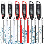 Copkim 6 Set Waterproof Food Thermometer for Water, Liquid, Candle and Cooking Digital Meat Thermometer with Long Probe Instant Read for Kitchen BBQ Grill Candy (Black,White,Red)