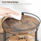 YATINEY Lazy Susan Organizer, Rotating Spice Rack, 2 Tier Spice Turntable Organizer, Industrial Turntable Spice Holder, for Kitchen Countertop and Cabinet, Compact and Versatile, Rustic Brown SR22BR