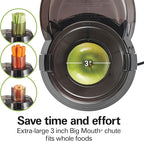Hamilton Beach Juicer Machine, Big Mouth 3” Feed Chute for Whole Fruits and Vegetables, Easy to Clean, Centrifugal Extractor, Vegetable & Fruit Juicer, BPA Free, 800W Motor, Black