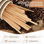 Meanplan 4000 Pack Birch Wood Coffee Stir Sticks 7.5 Inch Disposable Wooden Coffee Stirrers Bulk Long Tea Stirring Stick Round End Swizzle Beverage Mixer for Cocktail Hot Chocolate Drink Summer