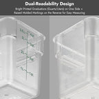 CURTA 8-Pack 18 Qt NSF Clear Polycarbonate Food Storage Containers with Blue Lids - Square, Commercial-Grade, Freezer & Dishwasher Safe, Stackable
