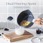 PRICUSIS Ceramic Pots and Pans Set Nonstick, 21Pcs Nontoxic Induction Cookware Set, 100% Dishwasher Safe, Stay Cool Handle, Fully Coated, PTFE PFOA & PFAS Free (Blueberry Gray）