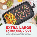 Dash Deluxe Everyday Griddle - Electric Griddle with Removable Plate - Nonstick, Easy-Clean Surface & Anti-Slip Base - Recipe Book Included - Red