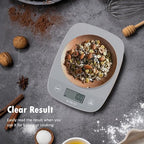 NUTRI FIT Food Scale Kitchen Scales Digital Weight Grams and Ounces for Baking Cooking, Weighing Scale Portion Control, Max 11lb 1g Increment 6 Units Smart Tare Hanging Storage, Gray