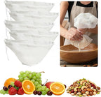 5 Pack Reusable Fine Mesh Cheesecloth Bags for Straining, 16‘’x6‘’ Bowl-Shaped Food Filter Bag, Great for Nut Milk, Juice, Soy Milk, Nylon Juicer Bags(M)