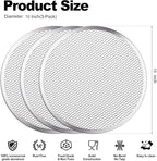 3 Pcs Pizza Screen, 10 Inch Pizza Pan for Oven, Nonstick Pizza Tray for Oven, Dishwasher Safe & Microwave Safe (10inch)