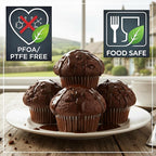 Wrenbury Jumbo Muffin Pan 6 Cup - Nonstick XL Deep Muffin Pan for Baking 4" Cup - Oversized Extra Large Cupcake Mold - Dishwasher Safe - PTFE Free - 446°F Oven Safe
