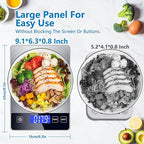 Food Kitchen Scale, Digital Food Scale 33lb Digital Kitchen Scale Precisely Measures Grams and Ounces for Meal Prep Baking and Cooking, Rechargeable 304 Stainless Steel Kitchen Scale LCD Display
