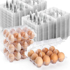 160 Pack Egg Cartons Cheap Bulk 12 Count Clear Empty Egg Cartons for Chicken Eggs 3x4 Grids, Reusable Egg Holder Egg Trays for Family, Chicken Farm, Markets Display - Egg Containers for Fresh Eggs