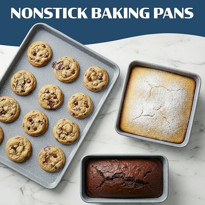 Granitestone Ceraluxe 20 Pc Ceramic Cookware Set Nonstick, Complete Pots and Pans Set Non Stick with 5 Pc Bakeware Set, Deep Frying Pan Set, & Steamer, Non Toxic PFOA Free, Oven & Dishwasher Safe