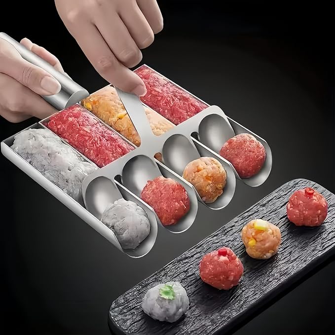 Stainless Steel Meatball Maker Tool，Non Stick Meat ball Maker，meatball scoop，Portable Meatballs Scoop Ball Maker Kitchen Restaurant Must Have Meatball Making Set,Home Cooking Tools