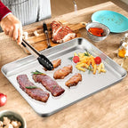 Homikit Baking Pan Sheet Set of 2, Stainless Steel Cookie Sheets Tray for Oven, 20 x 14 Large Metal Half Sheet Bakeware for Cooking Baking, Rustproof & Heavy Duty, Mirror Finish & Dishwasher Safe