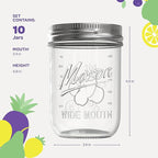 SEWANTA Wide Mouth Mason Jars 16 oz [10 Pack] With mason jar lids and Bands, mason jars 16 oz - For Canning, Fermenting, Pickling - Jar Décor - Microwave/Dishwasher Safe.