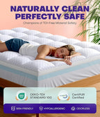 Dual Layer 4 Inch Memory Foam Mattress Topper for Pressure Relief with 4X Support, 2" Pillow Top Twin Mattress Topper 50% Viscose Made from Bamboo Plus 2" Cooling Gel Memory Foam Comfort Mattress Pad